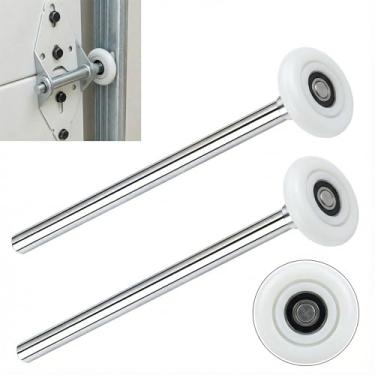 Imagem de Pacote com 2 rolos de porta de garagem de 22,8 cm com haste de 7,6 cm, silencioso/durável e de alta carga, use rolamentos de precisão de vedação dupla 6201ZZ