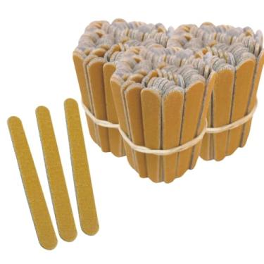 Imagem de 300 Lixas Unha Mini Descartáveis Manicure Pedicure 8 Cm Salão Profissional Beleza Cutícula Unha Podóloga Brinde Mimo Outubro Rosa Eventos Marca MONOLO (Parda)