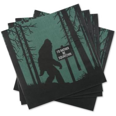 Imagem de Decorações de festa Squatchin, guardanapos de papel de 16,5 cm, decoração de festa de aniversário de pé grande para festa temática I'D Rather be Squatchin