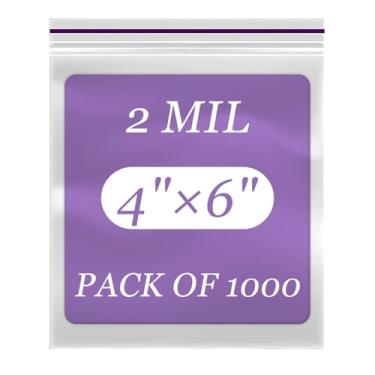 Imagem de Sacos transparentes com zíper de 10 x 15 cm, pacote de 1000 sacos plásticos resseláveis, duráveis, ideais para armazenamento de alimentos, freezer, lanches, despensa, joias, turismo, embalagem