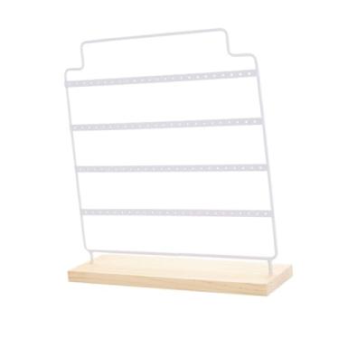 Imagem de UxicRuya Organizador de Brincos de Metal, Prático, com Suporte para Brincos Pendentes, Ideal para Quarto E Lojas, Branco