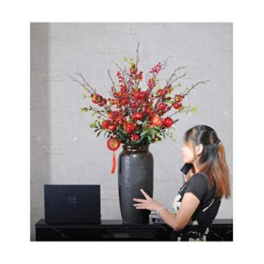 Imagem de Flor artificial com vaso de orquídea, flores artificiais grandes, flores artificiais para decoração de casa, jardim, festa, casamento, orquídea ()