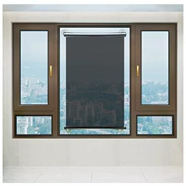 Imagem de uhyOHF Persiana de rolo blackout com ventosas, cortina de janela portátil temporária e controle de calor (uma cor - 63 x 150 cm/25 x 59 pol