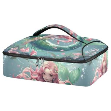 Imagem de STAYTOP Linda caçarola de sereia para armazenamento de alimentos quentes ou frios, estojo de transporte isolado perfeito para festas, piqueniques e acampamento; serve para assadeiras de 23 x 33 cm