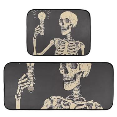 Imagem de Wassud Tapetes de cozinha com luz de fixação óssea para chão, decoração de casa, tapetes de cozinha acolchoados, antifadiga, tapetes de cozinha, antiderrapante, lavável, itens essenciais, conjunto de