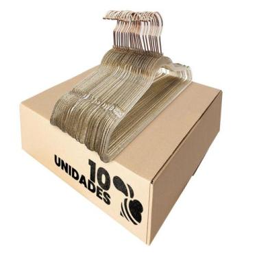 Imagem de Kit 10 Cabides Acrílico Bronze Gliter Rosa Gancho Rose - ARBORETHO