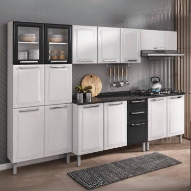 Imagem de Cozinha Completa Itatiaia Tarsila 280cm em Aço Branco/Preto