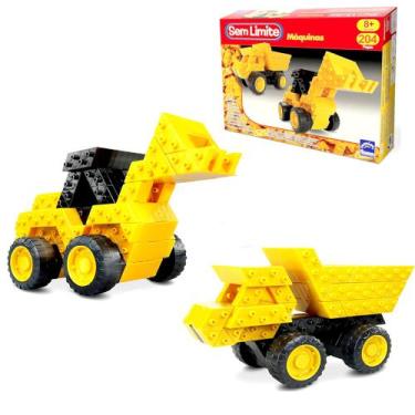 Imagem de Trator Caminhão de Montar 2 em 1 Brinquedo Didático 204 pçs - Roma, Má