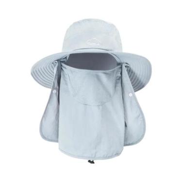 Imagem de Boné de Pesca Respirável Masculino com Máscara Facial Removível - Prot