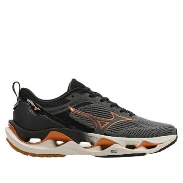 Imagem de Tênis Masculino Mizuno Wave Stratos 3 Enerzy Cinza/Dourado, Cinza, 41