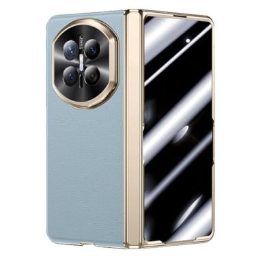 Imagem de LTLMYDAM Capa ultrafina para Huawei Mate X7, capa de couro com dobradiça de revestimento completo com película de privacidade, azul, Mate X7