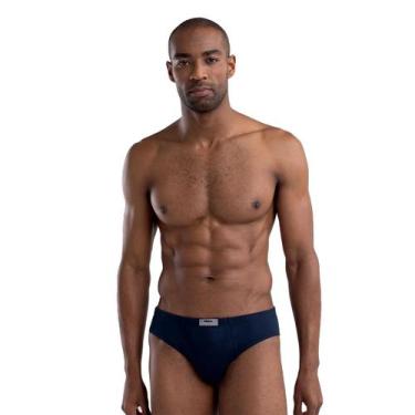 Imagem de Cueca Mash Slip Algodão Basic - Tamanhos Especiais - 074.59, Azul mari
