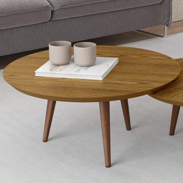 Imagem de Mesa De Centro Redonda Pés Madeira Luna 670 Cumarú - Patrimar