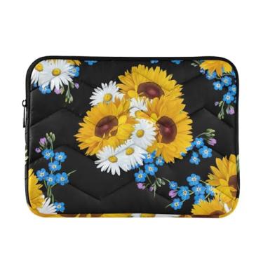 Imagem de Capas protetoras para notebooks, dispositivos eletrônicos, florais, girassóis, à prova de choque, capas protetoras para transporte de computador