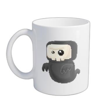Imagem de Caneca Xícara de Café Porcelana 300ml Personagem Chibi Fantasma Preto