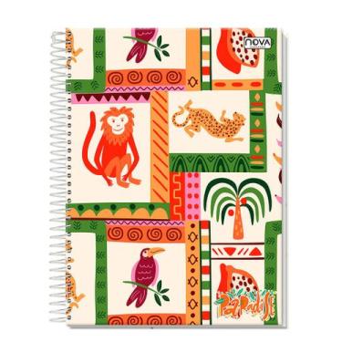 Imagem de Caderno Feminino Paradise Estampa Tropical 10 Matérias Capa Dura - Nov