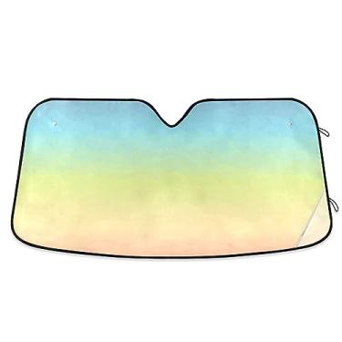 Imagem de Persianas de para-brisa gradiente de cor arco-íris, para-sol de para-brisa automotivo, para SUV, carro, caminhão, acessórios de janela de carro
