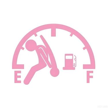 Imagem de Adesivo vazio com tampa de tanque de combustível divertido, 4 peças, impermeável, refletivo, alto consumo de gás/medidor de combustível, adesivo vazio, universal para carros, caminhões SUV (rosa)