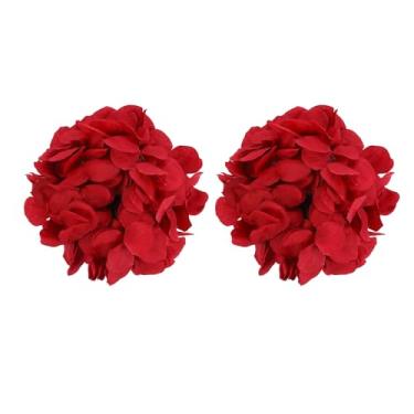 Imagem de PATIKIL Laços de cortina de flores, 2 peças de suporte de cortina decorativa floral artificial com clipe para cortina de flores, laços traseiros para tratamento de janela, escritório, quarto, janela