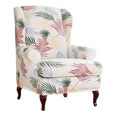 Imagem de 2 capas de poltrona de elastano capa de sofá com asa elástica para poltronas, capas para poltronas, protetor de móveis, sala de estar, quarto, branca
