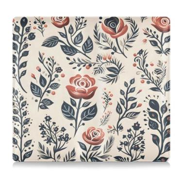 Imagem de CEBUGI Porta-luvas vintage floral, porta-luvas, porta-luvas, organizador de documentos, 12,5 cm x 24 cm