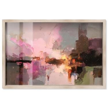 Imagem de Creamy Rose Palette III Shadowbox Print Pink Wall Art por Art Remedy, moldura loira, 40,6 x 27,8 cm
