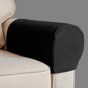 Imagem de Capas para cadeira de apoio de braço, capa elástica para poltrona para sofá, apoio de braço, antiderrapante, elastano, poliéster, capas de braço para sofá, poltrona, protetor de móveis, conjunto de 2