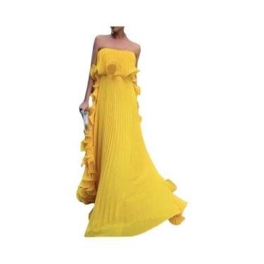 Imagem de Vestido De Festa Longo Elegante Com Cintura Alta, Sem Alças, Com Babad