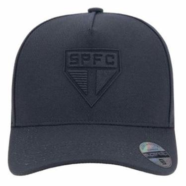 Imagem de Boné São Paulo Bordado Frontal e Lateral Supercap Preto-Masculino