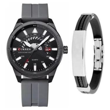 Imagem de Relógio Masculino Esportivo Curren Analógico Luxo + Pulseira-Masculino