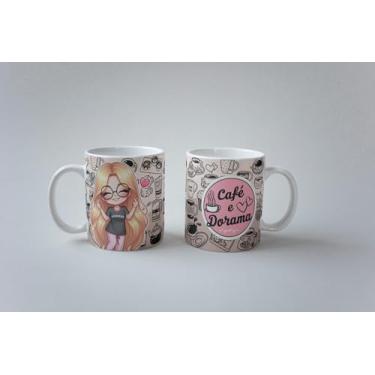 Imagem de Caneca Porcelana Dorama e Café Eu Amo Dorama Eu sou Dorameira 325ml (MOD03)