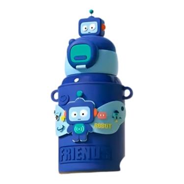 Imagem de Kit 5 Garrafa Infantil Térmica Aço com Canudo Alça Bolsa