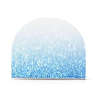 Imagem de Porta-guardanapos azul com glitter para mesa, conjunto de 2, suporte de acrílico, suporte de guardanapo ao ar livre