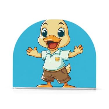 Imagem de Happy Duck Porta-guardanapos de mesa azul, bandeja de guardanapo para banheiro, pacote com 2, suporte de acrílico antiderrapante