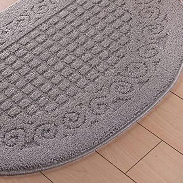 Imagem de GLOGLOW Uso Diário Em Fibra de Poliéster para Banheiro, Semicírculo Antiderrapante, Forte Absorção de Umidade, Capacho Meio Redondo para Entrada Interna e Externa, Nan (48 * 78CM)