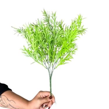 Imagem de Buquê de Alecrim Artificial Matinho Plantas Folhas Folhagem Decoração Jardim Vertical(2,Verde Claro)