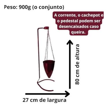 Imagem de Cachepot Anodizado Formato Bala De Canhão Com Pedestal 80 Cm