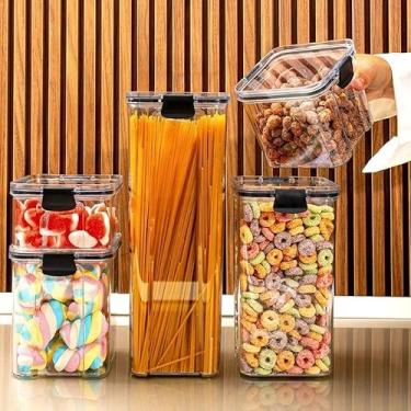 Imagem de Kit com Potes Herméticos para Cozinha – 260ml a 2,2L, Organizador de Alimentos para Dispensa e Armário(Kit 6-5 Potes)