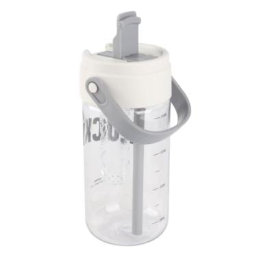 Imagem de ZJchao Garrafa de água de Palha Com Filtro de chá Embutido Com Lindo Design Floral Garrafa de água Reutilizável à Prova de Vazamentos de 800ml para Mulheres, Meninas, Trabalho, Viagens (Branca)