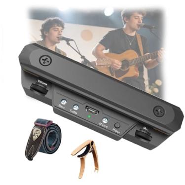 Imagem de Captador MagnéTico Para ViolãO AcúStico, ViolãO AcúStico Com Captador E Amplificador Integrados, Com Capo, AlçAs De Jeans Para ApresentaçõEs E GravaçõEs