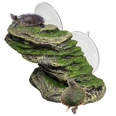 Imagem de kathson Plataforma de Aquário de Tartaruga, Doca de Tartaruga, Rampa de Escalada, Xisto com Ventosas, Acessórios de Aquário de Tartarugas para Terrapins, Sapos