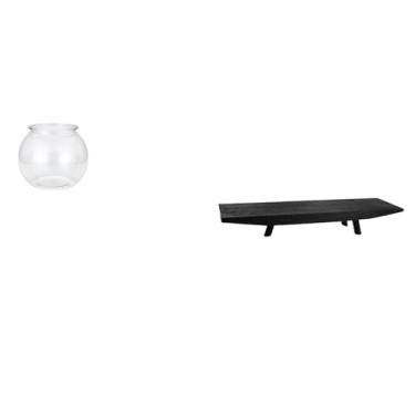 Imagem de Whtkoph Pequeno Aquário Transparente para Peixes Pequenos, Ornamento Redondo, Tigela para Aquário, Vaso, Mesa de Escritório, Bandeja de Armazenamento