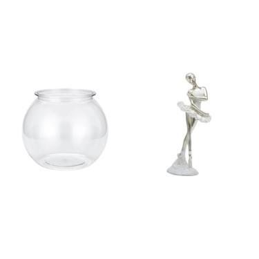 Imagem de Whtkoph Elegante Vaso Transparente com Aquário E Figura de Bailarina, Escultura de Arte Moderna para Decoração de Escritório, Casa, Mesa, Aquário E Quarto.