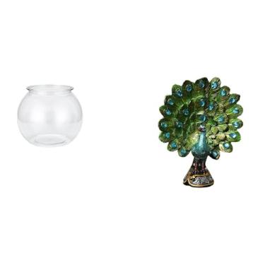 Imagem de Whtkoph Ornamento Elegante E Transparente para Aquário, Ideal para Mesa de Escritório, Decoração de Casa, Pequeno Vaso Redondo para Aquário, Coleção de Peixes