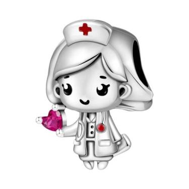 Imagem de Pulseira De Contas De Enfermeira Em Prata Esterlina 925, Presente De J