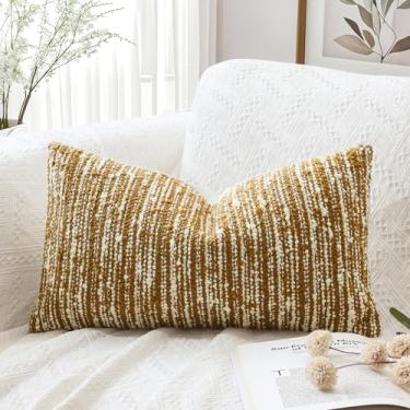 Imagem de Artscope Capa de almofada lombar 40,6 x 61 cm capa de travesseiro corporal super grossa decorativa boucle texturizada com detalhe neutro estilo italiano fronha para quarto sala de estar sofá decoração