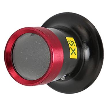 Imagem de KIMISS Lupa de Relógio Lupa de Ampliação 5x para Relojoeiros e Joalheiros, Bordas Arredondadas, Caixa de Alumínio Leve Vermelho Preto para Trabalhos Detalhados