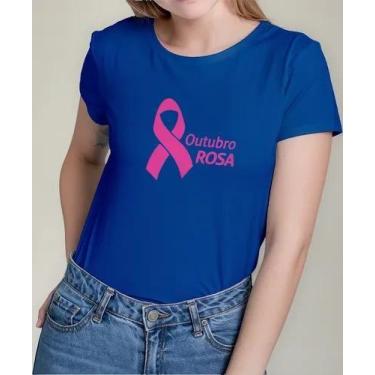 Imagem de Camisa Camiseta Masculina Feminina Algodão Campanha Outubro Rosa Preve