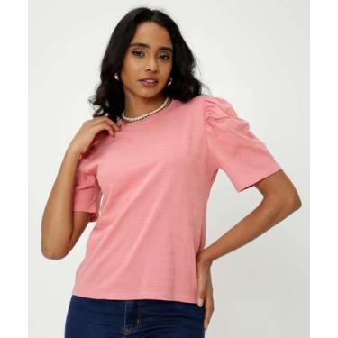 Imagem de Blusa Feminina Manga Curta Bufante Marisa-14050, Rosa, PP