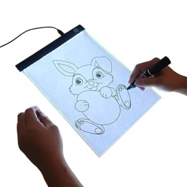 Imagem de Prancheta com Luz LED Mesa para Desenho Técnico, Esboços Arte Infantil e Profissional A4 Portátil USB Superfície Branca para Transposição e Ilustração